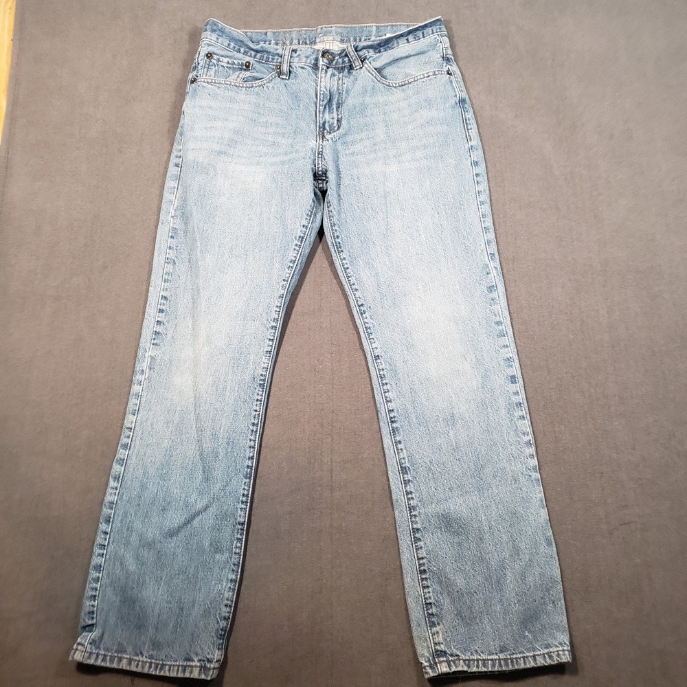Rustic Blue Jeans‎ Mens 32/30 Light Wash Slim Straight Leg Ringspun Cotton Denim